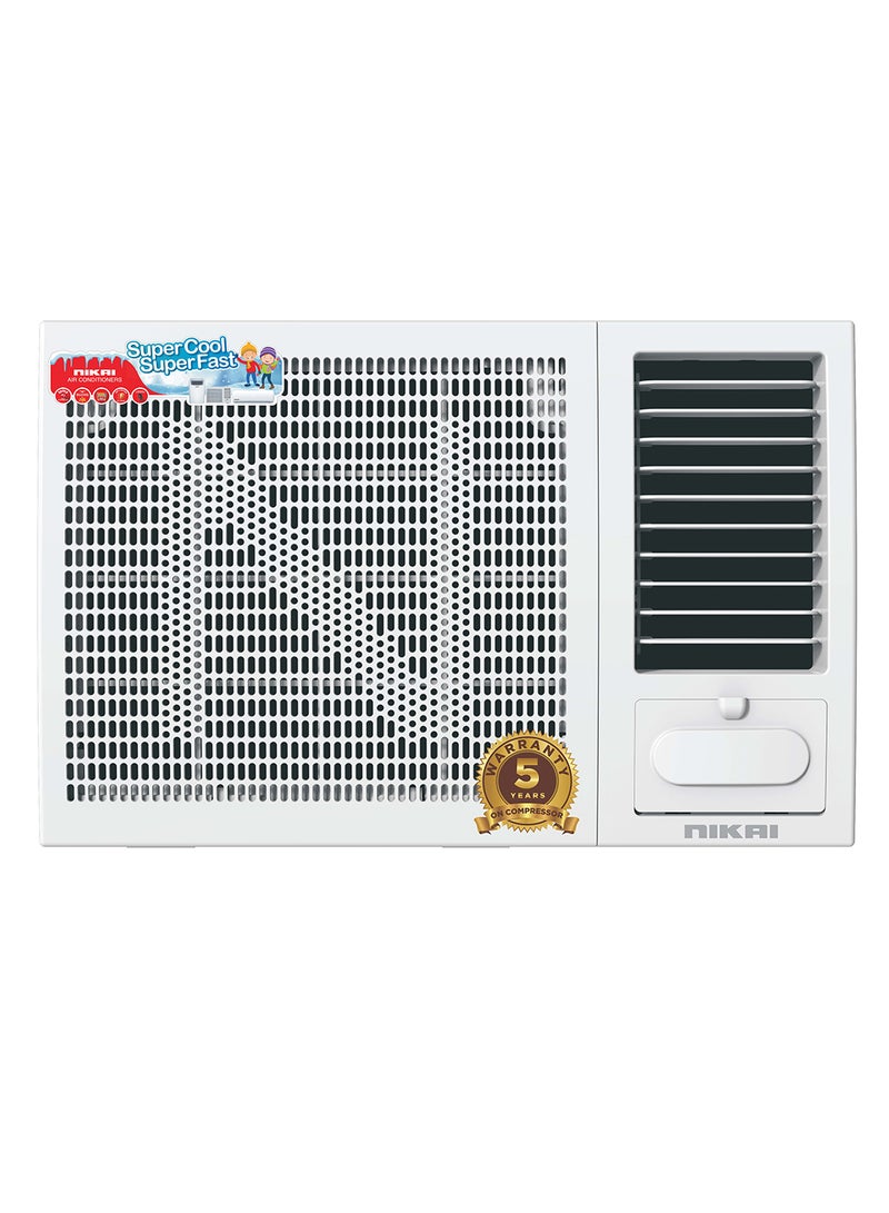 NIKAI 1.5 Ton Window Air Conditioner 18000 BTU, T3 Rotary Compressor, Grooved Copper Tubing & Quiet Operation, Optimized Air Flow and Eco Grill Design, R410/R22 Refrigerant, and Grooved Copper Tubing, 5 Year Compressor Warranty 1.5 TON 5275 W 5275 W NWAC18031N23 White - Image 1