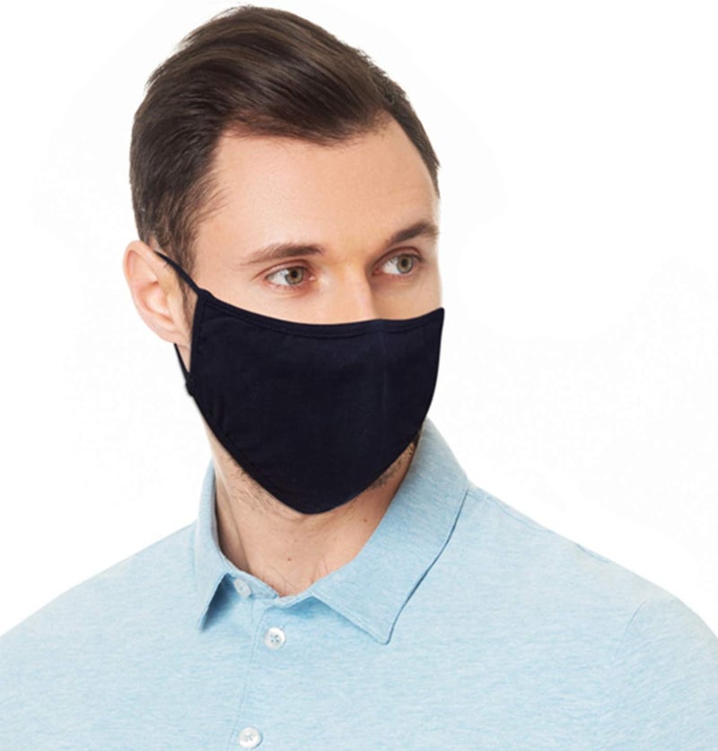 Simlu 12 Pack Premium Fabric Face Mask Reusable with Adjustable Elastic, 2 Layer,Cotton, Breathable, Nose Wire Black Cloth face Mask Washable Fits Men Women and Kids Made In USA - Image 2