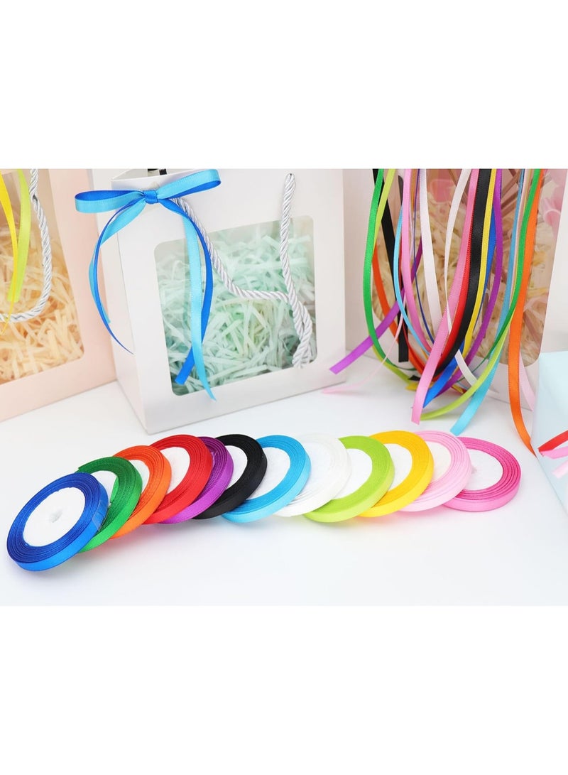 12pcs Rainbow Satin Ribbon,3/8" x 25 Yards Each-Perfect for Gift Wrapping,Birthday,Wedding Decorations,Invitations,Crafts - Image 3