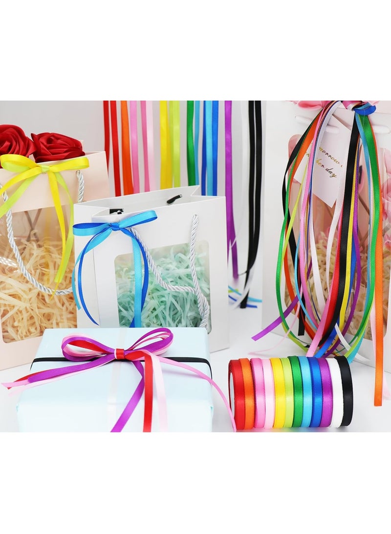 12pcs Rainbow Satin Ribbon,3/8" x 25 Yards Each-Perfect for Gift Wrapping,Birthday,Wedding Decorations,Invitations,Crafts - Image 5