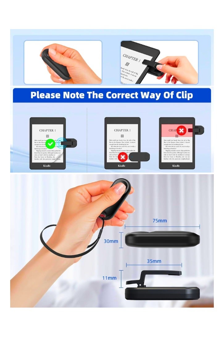 Chase Up Page Turner for Kindle Remote Control Page Turner Clicker for Kindle Paperwhite Oasis Kobo eReaders Reading Novels Kindle Accessories eBook Accessories with Storage Sleeves - Image 3