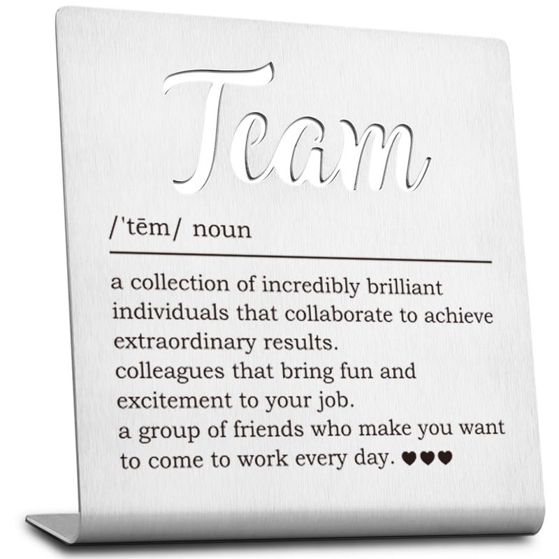 FOKCBOCM Team Gifts for Employees, Coworker gifts for Women funny, Thank You Present for Coworker Women, Funny Team Definition Sign, Teamwork Quotes Motivational Quotes for Decor Signs & Plaques-LSG13 - Image 1