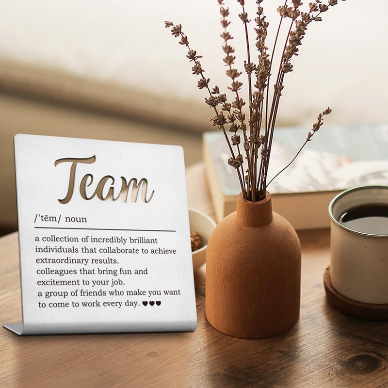 FOKCBOCM Team Gifts for Employees, Coworker gifts for Women funny, Thank You Present for Coworker Women, Funny Team Definition Sign, Teamwork Quotes Motivational Quotes for Decor Signs & Plaques-LSG13 - Image 2