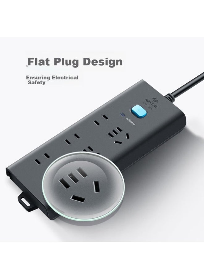 Bull Lightning Protection Power Strip/extension Cord/power Bar/power Strip/power Board/extension Board Gn-h5330, 6 Outlets With Master Switch, 3 Meters Long - Image 3
