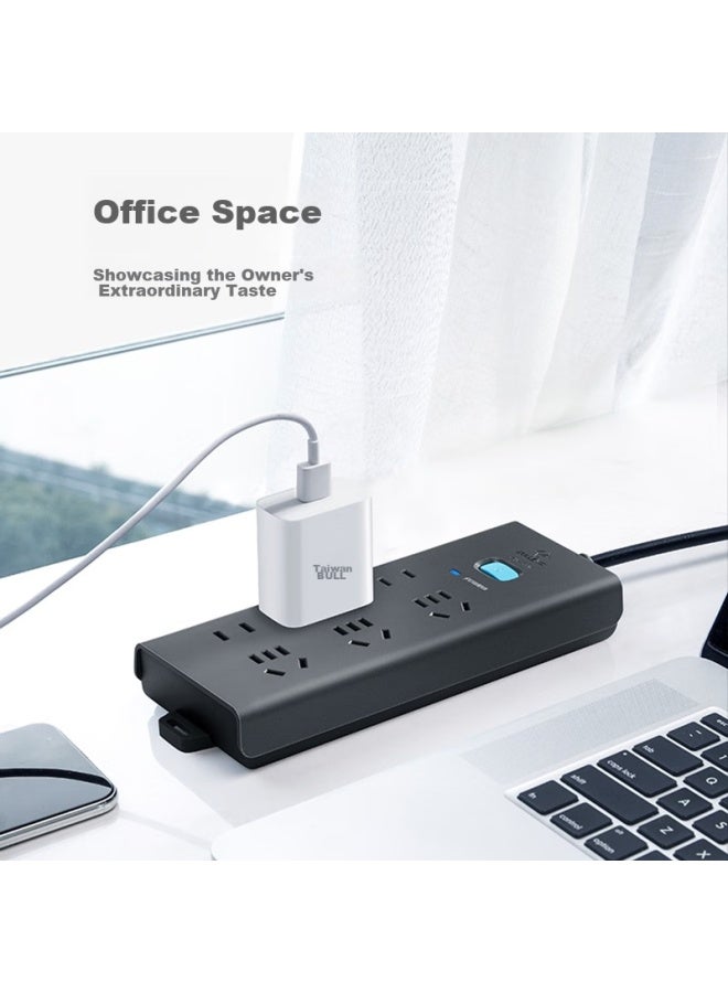 Bull Lightning Protection Power Strip/extension Cord/power Bar/power Strip/power Board/extension Board Gn-h5330, 6 Outlets With Master Switch, 3 Meters Long - Image 2