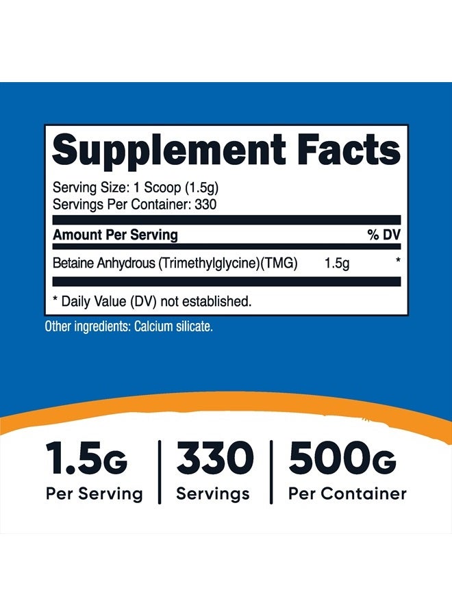 Nutricost مسحوق بيتاين ثلاثي ميثيل جليسين اللامائي (TMG) 500 جرام - Image 2