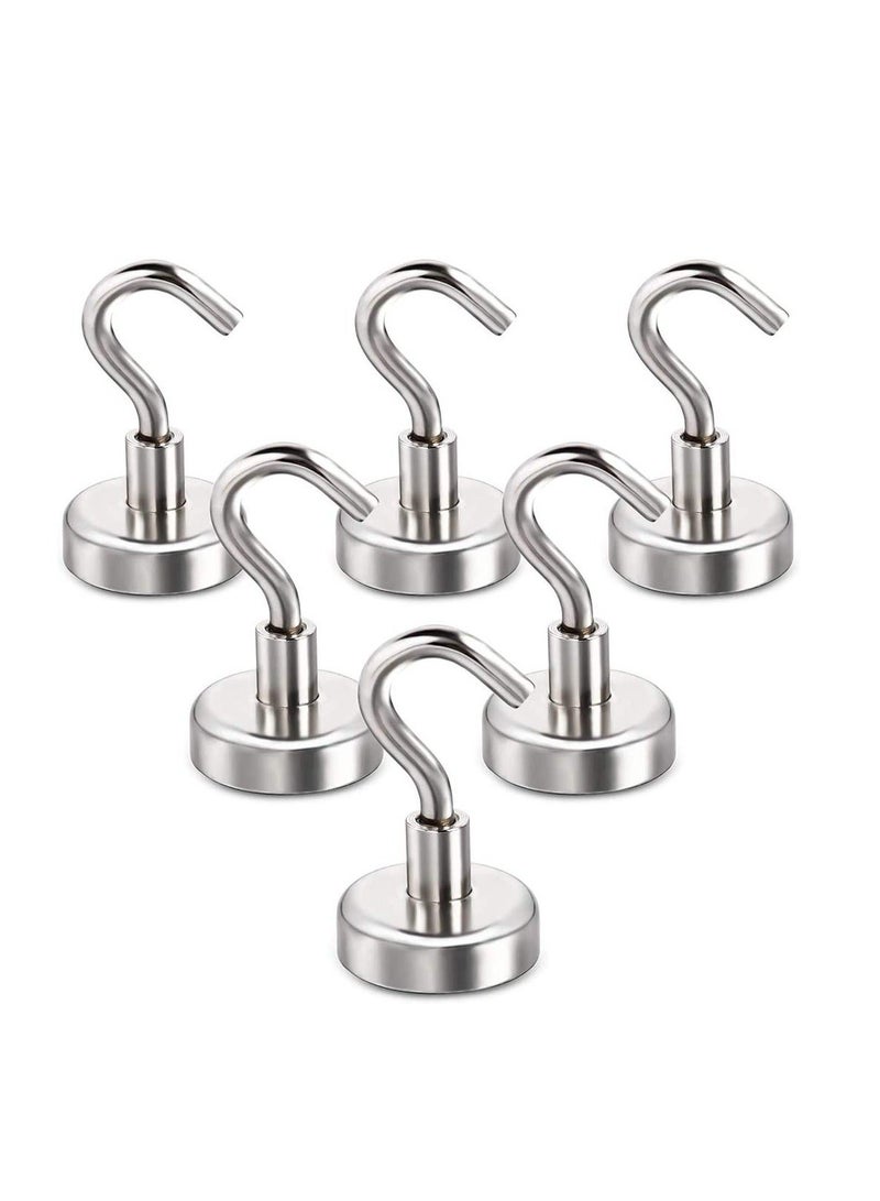 Magnetic Hooks, 22Lbs Heavy Duty Hooks New Upgraded for Cruise, Grill, Towel, Indoor Hanging, Home, Kitchen, Workplace, Office and Garage, 6 Pack - Image 1