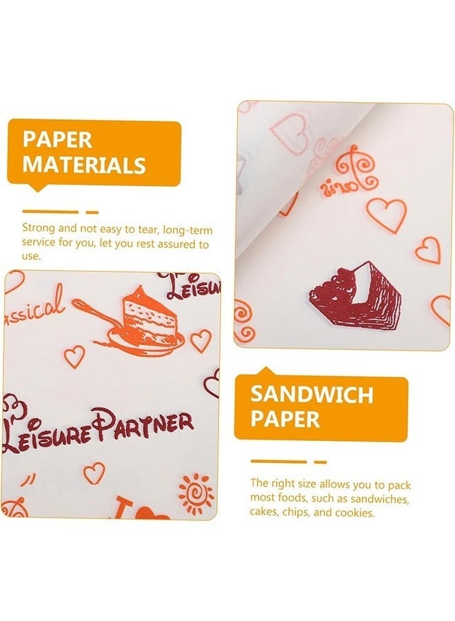ZVEV 60 PCS Baking Wrapping Paper, Bread Sandwich Burger Fries Food Grade Oil Proof Paper Grease Greaseproof Wrappers Wrapping Baking Tools Gift Tissue ï¼38*28cmï¼ - Image 2