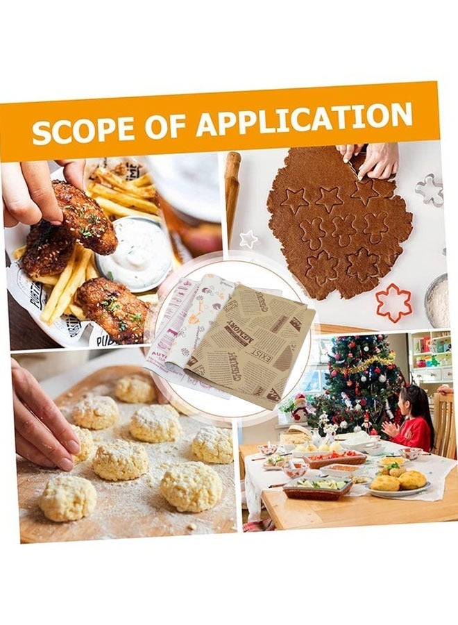 ZVEV 60 PCS Baking Wrapping Paper, Bread Sandwich Burger Fries Food Grade Oil Proof Paper Grease Greaseproof Wrappers Wrapping Baking Tools Gift Tissue ï¼38*28cmï¼ - Image 3