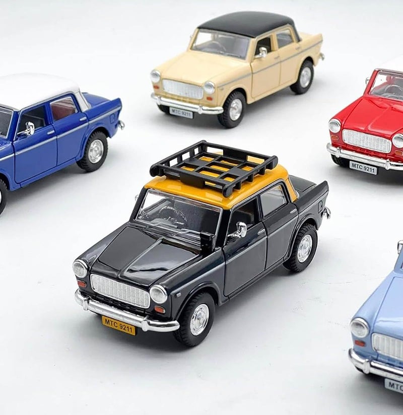 Magicwand Die-Cast 1:36 Scale【Fiat Kaali Peeli】 Classic with Openable Doors & Pull Back Action【Pack of 1】 - Image 5