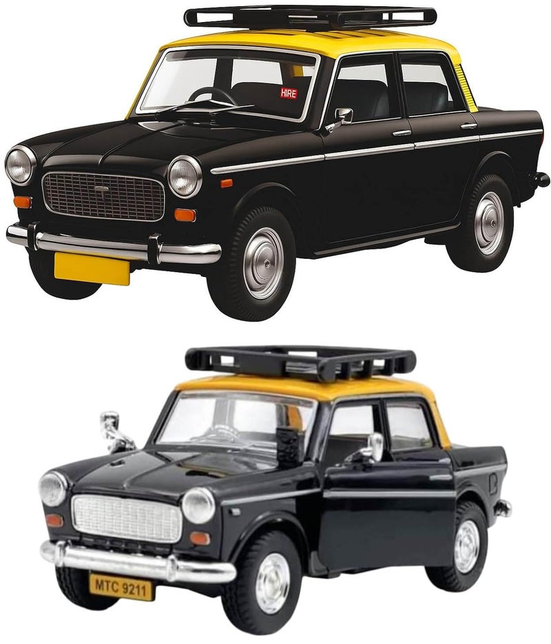 Magicwand Die-Cast 1:36 Scale【Fiat Kaali Peeli】 Classic with Openable Doors & Pull Back Action【Pack of 1】 - Image 1