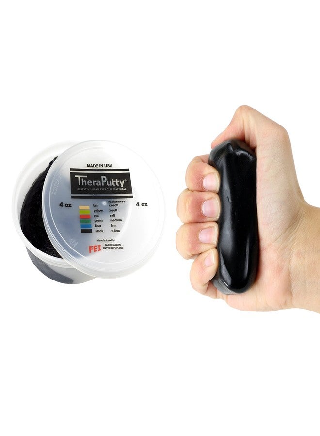 CanDo TheraPutty Standard Exercise Putty, Black: X-Firm, 4 oz - Image 1