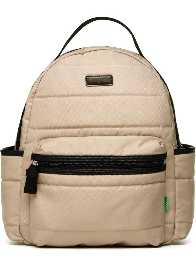 Babymel Lola Backpack Convertible Baby Changing Bag With Stroller Straps Eco Quilted Fawn Medium - Image 1