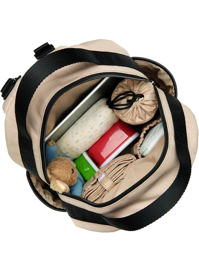 Babymel Lola Backpack Convertible Baby Changing Bag With Stroller Straps Eco Quilted Fawn Medium - Image 5