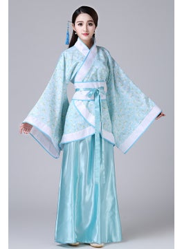 Generic Womens Fairy Hanfu Tang Dress Costume Set Blue flower blue skirt 