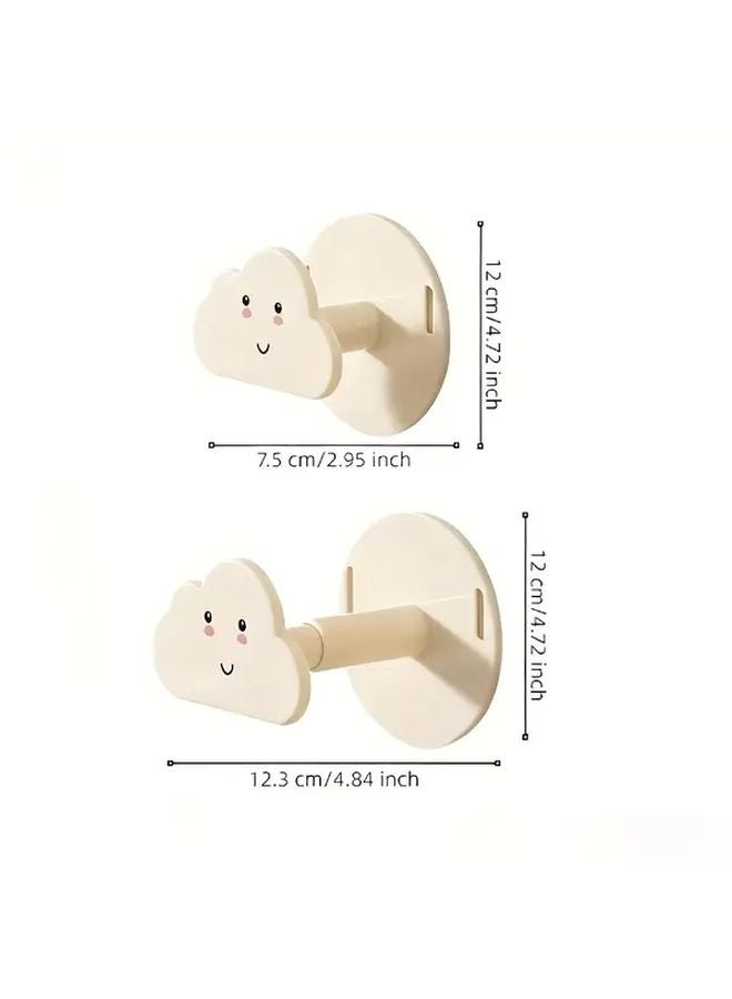 White Clouds Foldable Wall Mounted Clothes Drying Rack No Drill Installation Space Saving ABS For Balcony Bathroom - Image 4