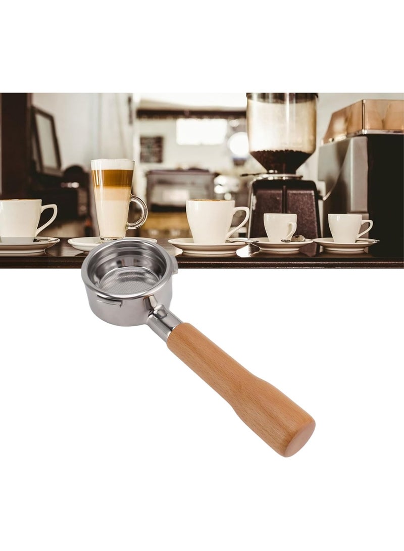 kunshao 58mm Bottomless Portafilter - 3 Ears Stainless Steel Naked Portafilter with Filter Basket & Wood Handle, Professional Espresso Portafilter for Barsetto Espresso Machines - Image 5