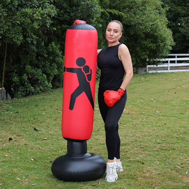 Generic Cross-border inflatable strike column boxing column fitness children pvc thickened tumbler three-dimensional catharsis sandbag manufacturers Red villain model ( 1.6m )