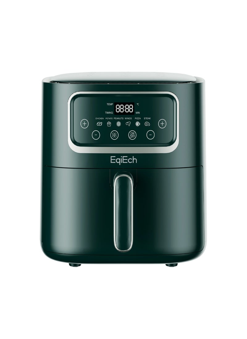 EqiEch Air Fryer, 10L Super Large Capacity, Touch Screen Smart Air Fryer, Automatic Power Off, Non-Stick Bottom, Suitable For Home, Kitchen, And Dinner Parties, Green, 1500W  - Image 1
