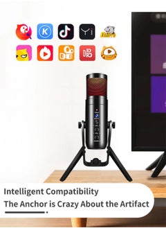 LEOKOR Gaming PC Microphone,USB Streaming Microphone for Podcast Game Chat,Computer Condenser Desktop Mic with RGB,Mute Button,Noise Cancellation Function  - Image 2