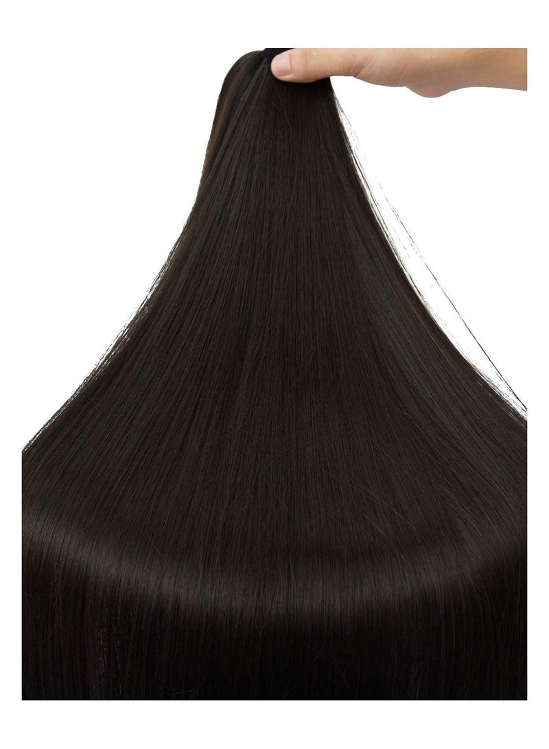 Estelle Claw Clip in Long Ponytail Extension Straight Hair for Women Jaw on (Black Brown) - Image 5