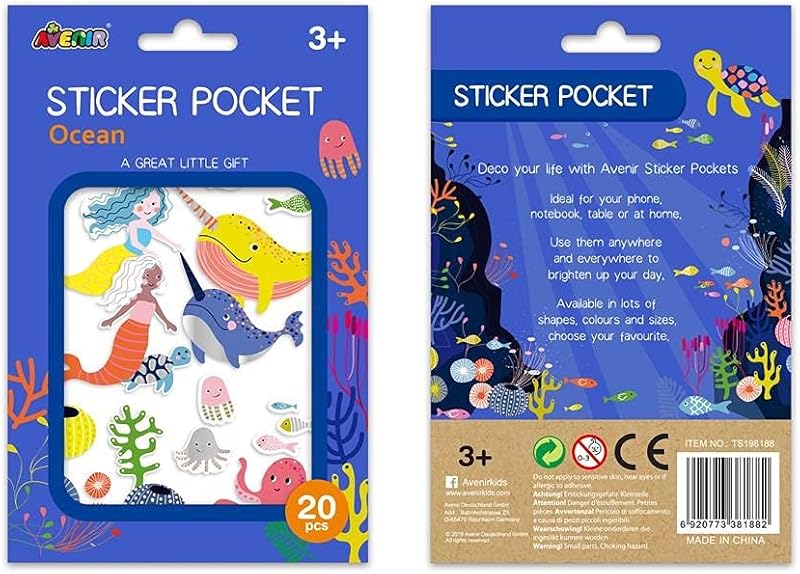 Avenir 72p-DP197101 Ocean Stickers Pocket - 20 Pieces
