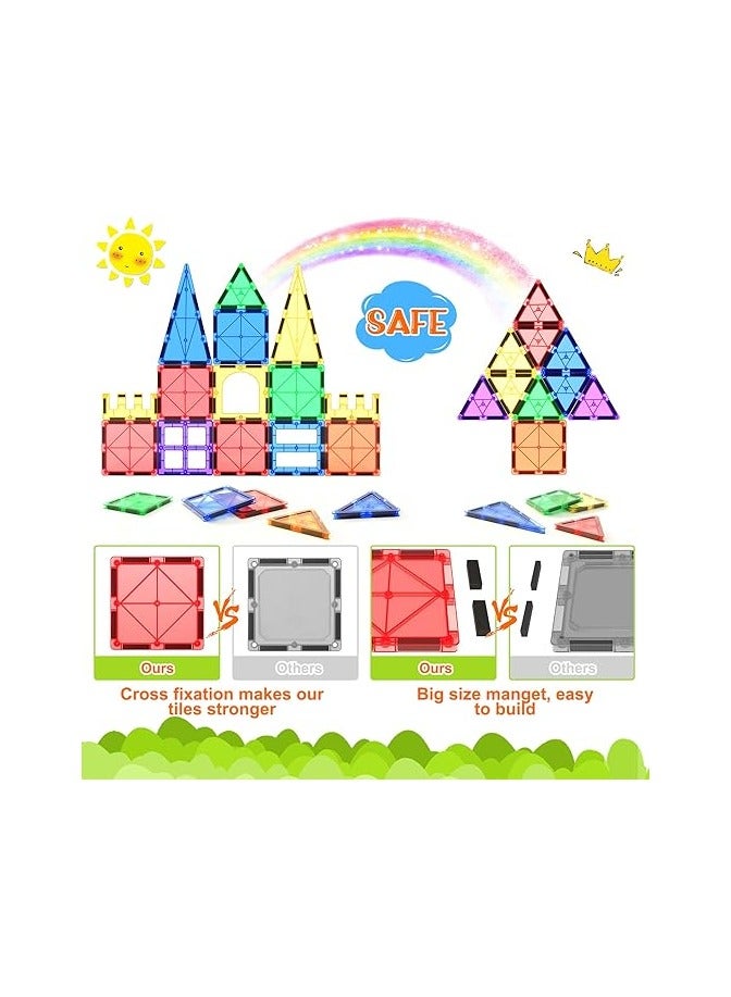 general Magnetic Tiles Kids Toys STEM Magnet Toys for Toddler Magnetic Blocks Building Toys Preschool Learning Sensory Montessori Toys for 3+ Year Old Boys and Girls, Safe Creativity Toddler Kids Toys 40PCS - Image 2