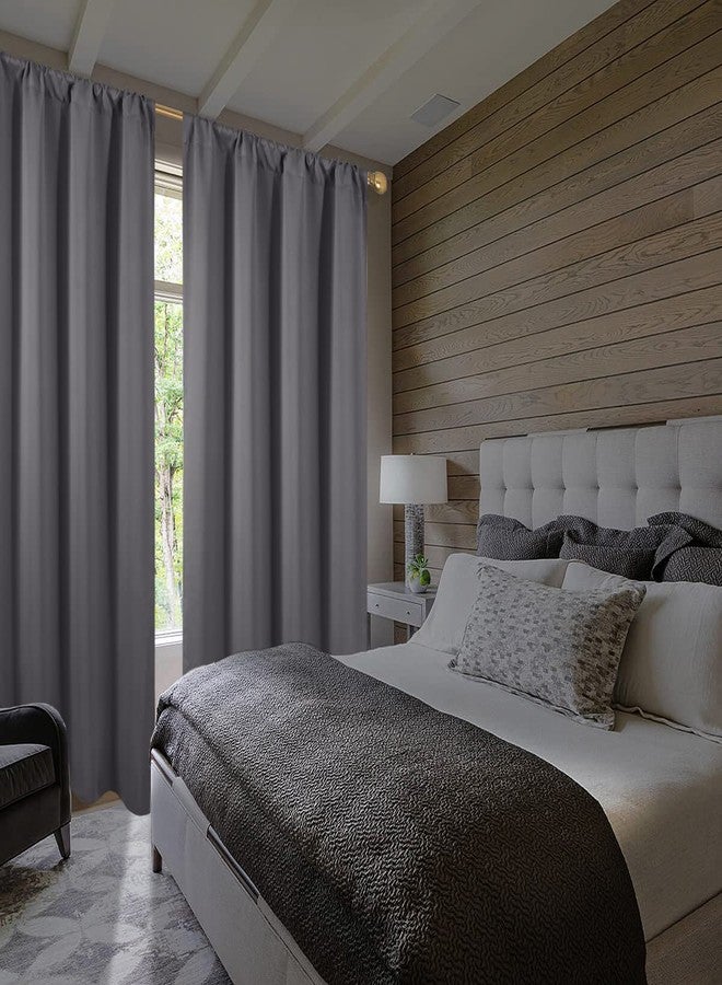 Diraysid Grey Blackout Curtains for Bedroom and Living Room Thermal Insulated Room Darkening Curtains Drapes, 52 x 84, 2 Panels - Image 4