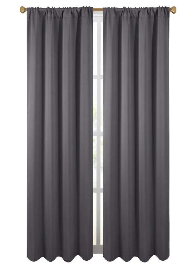 Diraysid Grey Blackout Curtains for Bedroom and Living Room Thermal Insulated Room Darkening Curtains Drapes, 52 x 84, 2 Panels - Image 2