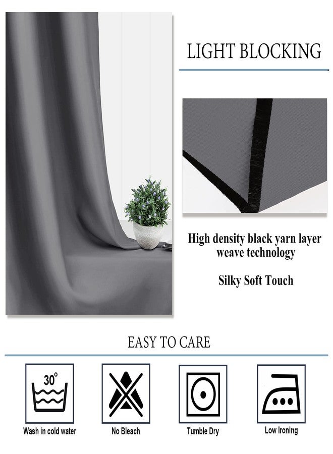 Diraysid Grey Blackout Curtains for Bedroom and Living Room Thermal Insulated Room Darkening Curtains Drapes, 52 x 84, 2 Panels - Image 5