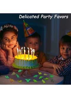 HAPTIME 16 Pcs Mini Dinosaur Figures Small Luminous Dinosaur Toy Glow In Dark Dinosaur Party Favors Cake Toppers Plastic Dino Toys For Kids Classroom Prize Treasure Goody Bag  - Image 4