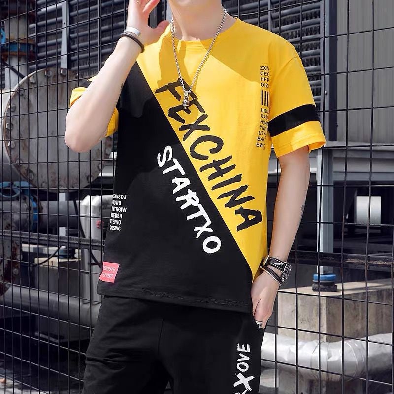 Short-Sleeved T-Shirt Men'S Summer Loose Trbottomy Brand Ins Trbottomy Casual Boys' Large Size Bottoming Half-Sleeved Tops T-Shirts For Men - Image 1