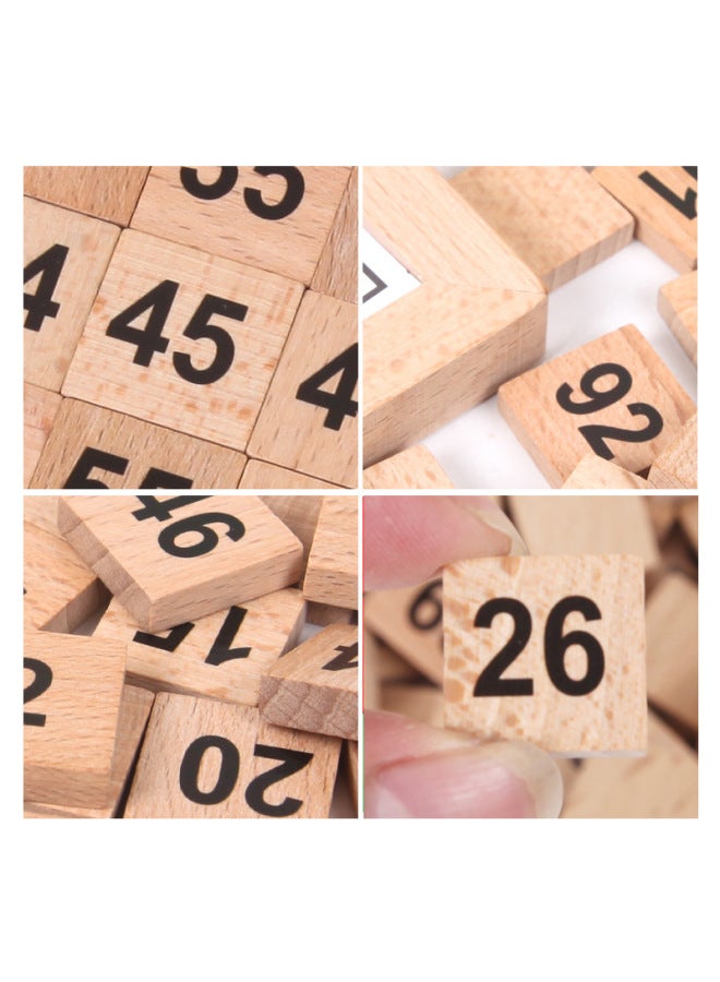 Montessori Mathematics Teaching Tools 1-100 Continuous Board Sorting Board Wooden Hundred Children's Education Intelligence Toys-Color:Color 1-100 Digital Continuous Plate - Image 4