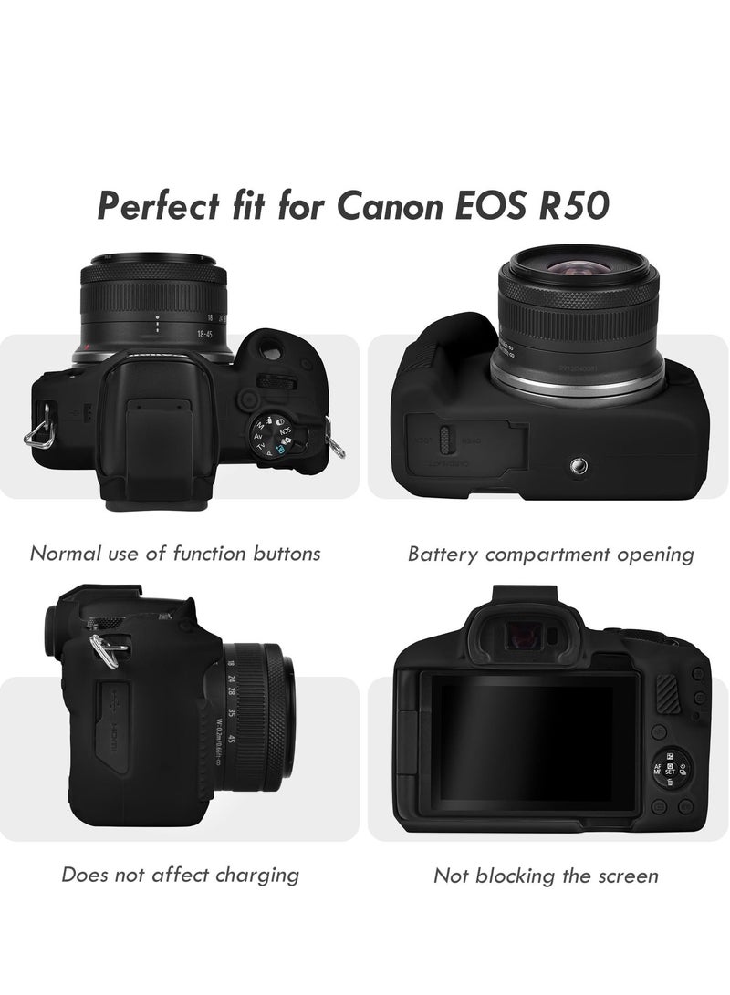 Case Compatible with Canon EOSR50 EOS R50, Soft Silicone Protective Case, Anti Scratch Soft Silicone Rubber Housing Case Shell Protective Cover Protector Guard - Image 3