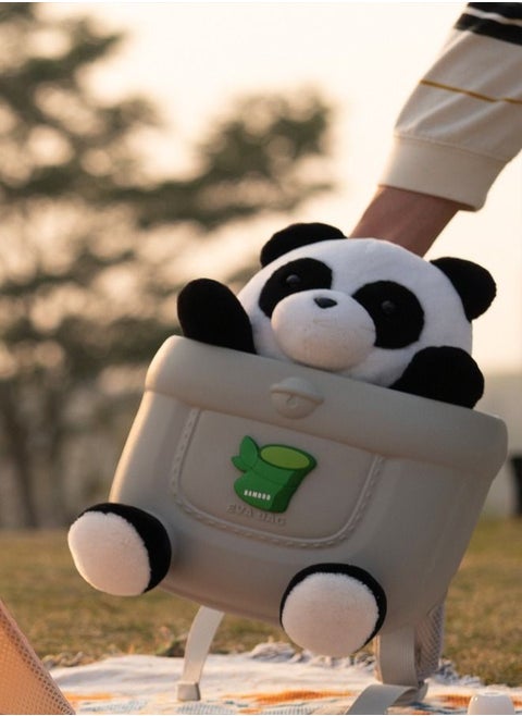 1-Piece Multipurpose Cute Design Panda Theme Shape Large Capacity Outdoor Travel Bag Shoulder Ridge Protection Bag Kids Doll Backpack School Bag for Children 251x154x305 mm