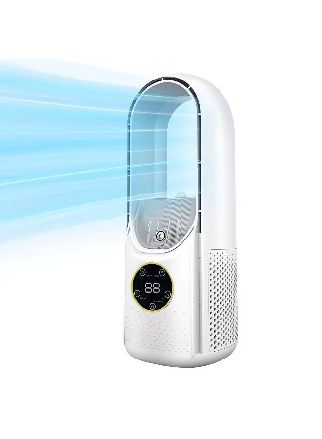Portable Mini Air Conditioner USB Air Cooler Bladeless Electric Fan 6-speed Silent Timed Air Conditioner Cooling Fan - Image 1