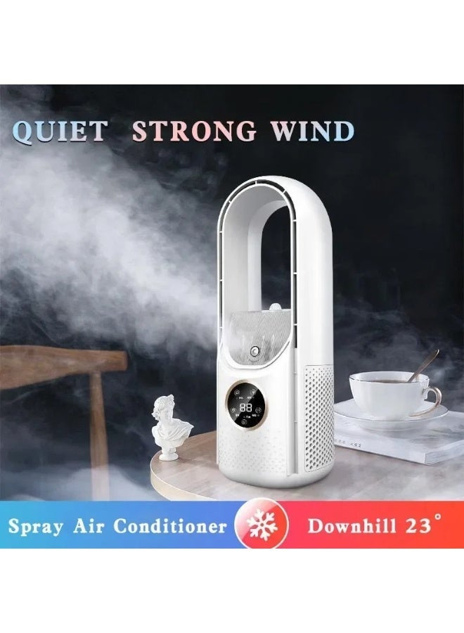 Portable Mini Air Conditioner USB Air Cooler Bladeless Electric Fan 6-speed Silent Timed Air Conditioner Cooling Fan - Image 2