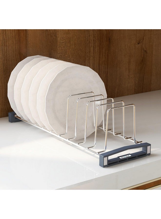 Plantex Stainless Steel Plate Stand/Dish Stand Kitchen/Plate Rack for Kitchen/Thali Organiser/Kitchen Plate Stand/Plate Rack/Plate Organiser (Chrome) - Image 1