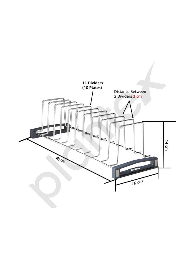 Plantex Stainless Steel Plate Stand/Dish Stand Kitchen/Plate Rack for Kitchen/Thali Organiser/Kitchen Plate Stand/Plate Rack/Plate Organiser (Chrome) - Image 2
