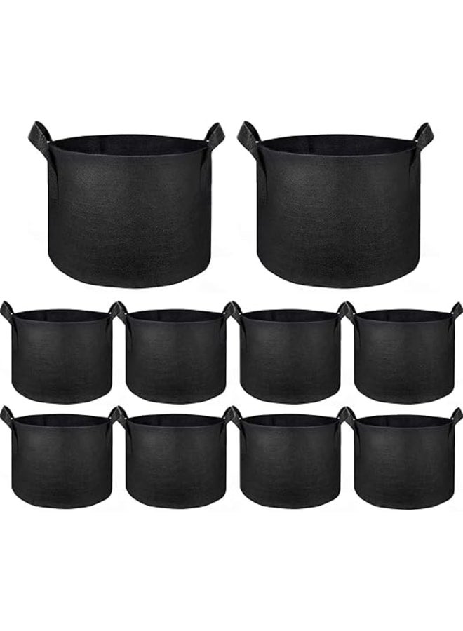 Meridian 1 Gallon Fabric Grow Bags - 10 Pack, Aeration Pots for Growing Plants, Flowers, and Vegetables in the Garden and Patio. - Image 1
