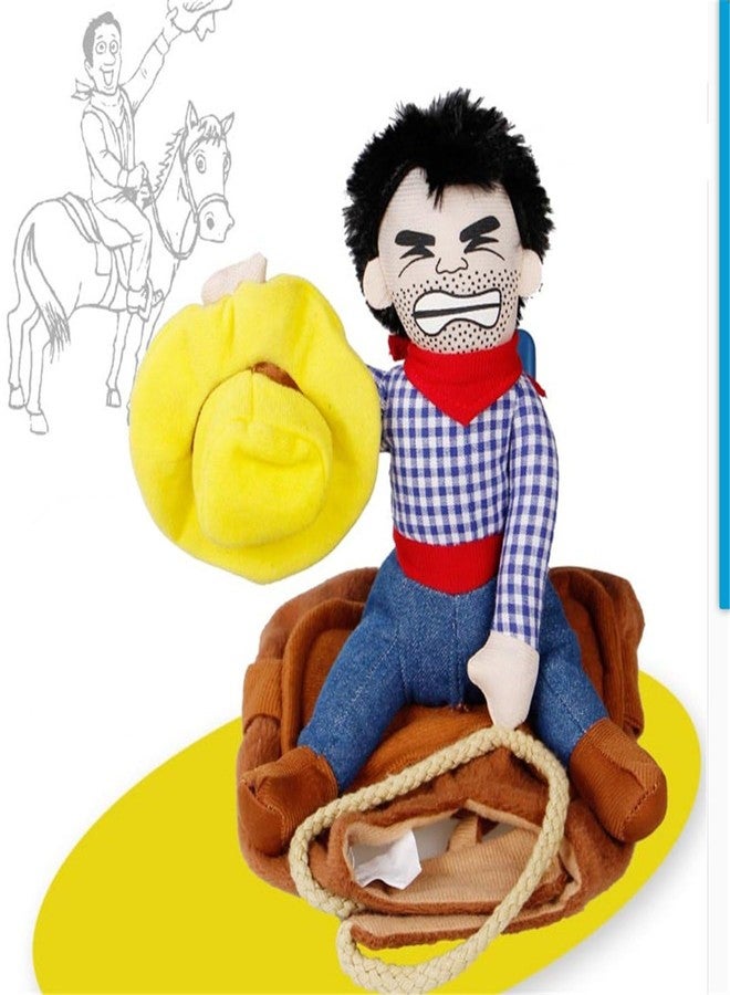 Mikayoo Cowboy Rider Dog Costume Waving Hat - Funny Dog Halloween Costumes with Doll and Hat, Adjustable Knight Style Costume for Labs, German Shepherds, and Golden Retrievers, and More (S) - Image 2