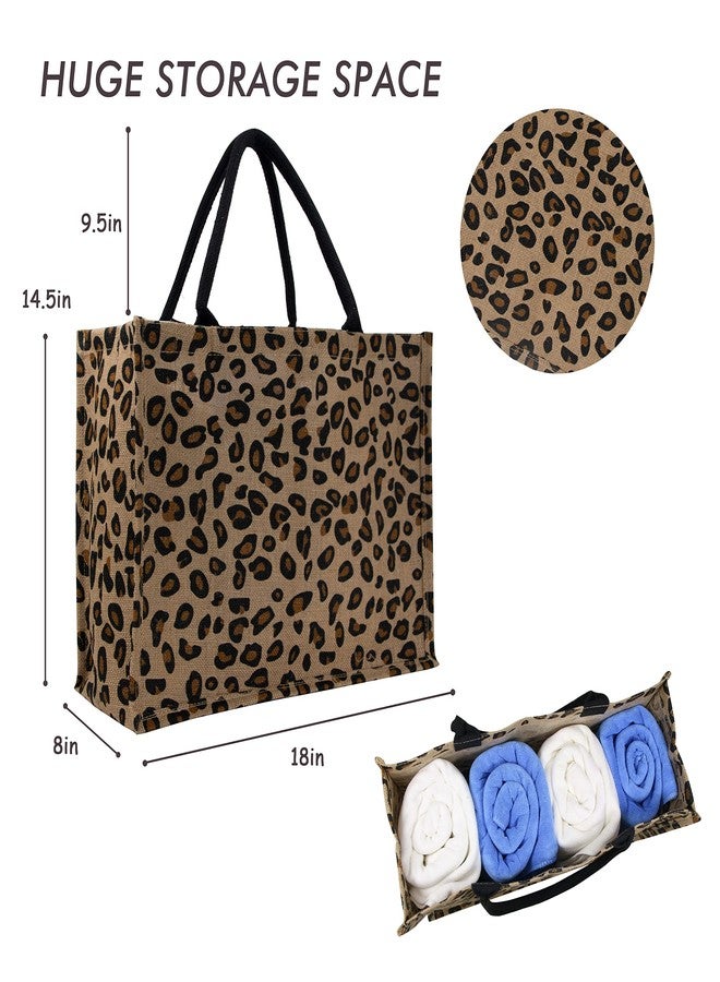 Hibala Woven Large Beach Bag Straw Beach Tote Handmade Weaving Shoulder Tassel Bag Handbag (Leopard) - Image 2