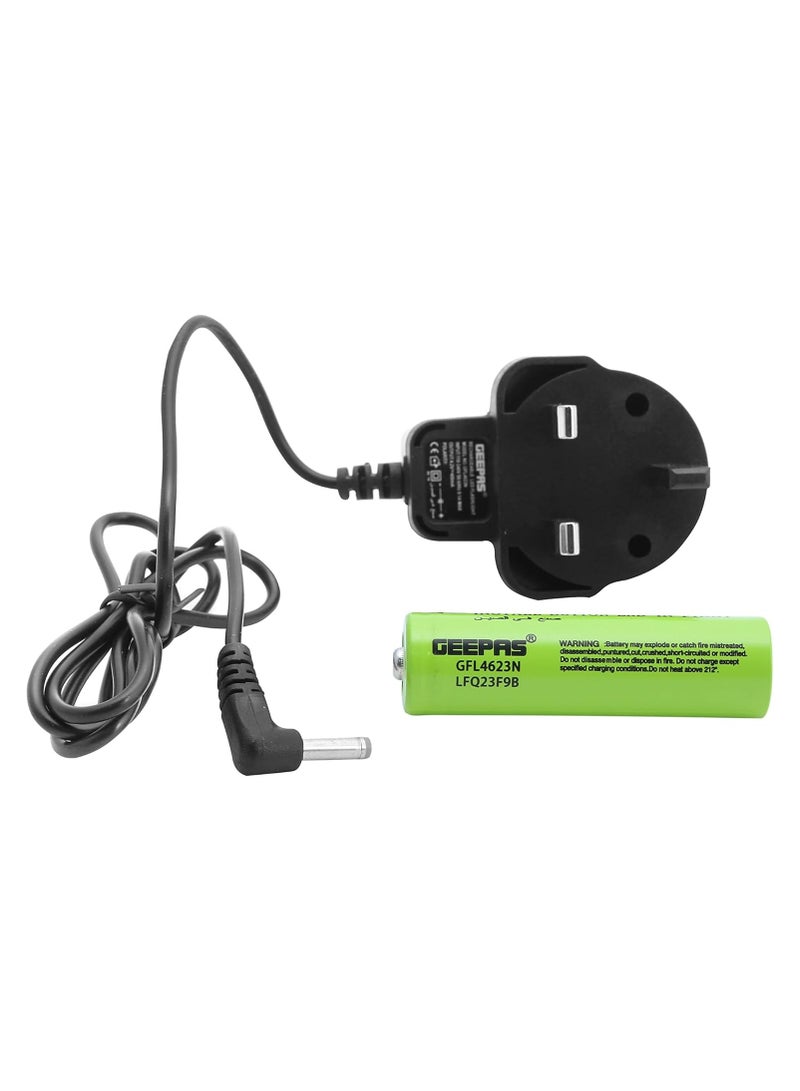 GEEPAS 3Pcs Rechargeable Hyper Bright LED Flashlight, 265mm Length Black 22x5x7cm - Image 4