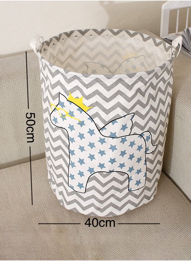Generic Laundry Storage Basket 40 x 50cm Large Foldable Toys Clothing Organizer(Multicolour)  - Image 2