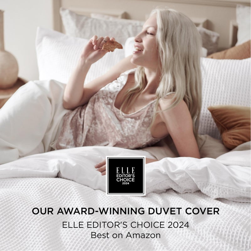 Bedsure Cotton Duvet Cover Queen - 100% Cotton Waffle Weave Bright White Duvet Cover Queen Size, GentleSoftâ„¢ and Breathable Bedding Set for All Season, 3 Pieces, 90"x90" - Image 2