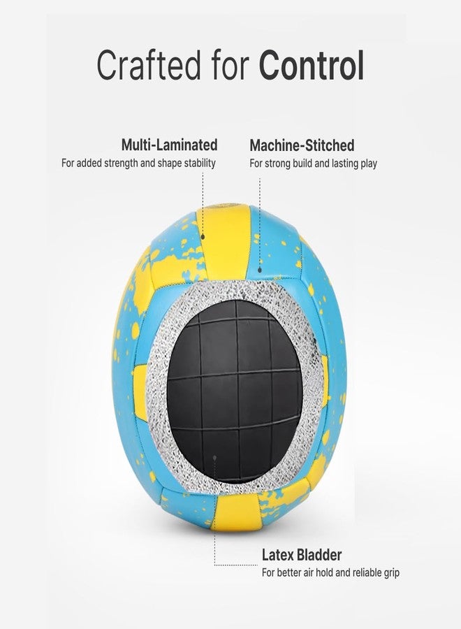 CULT Volleyball ACE Blue Yellow Durable Size 4 Volleyball for Indoor & Outdoor Play Training & Match Ball with Strong Grip, Soft Touch & Long-Lasting Air Retention - Image 5