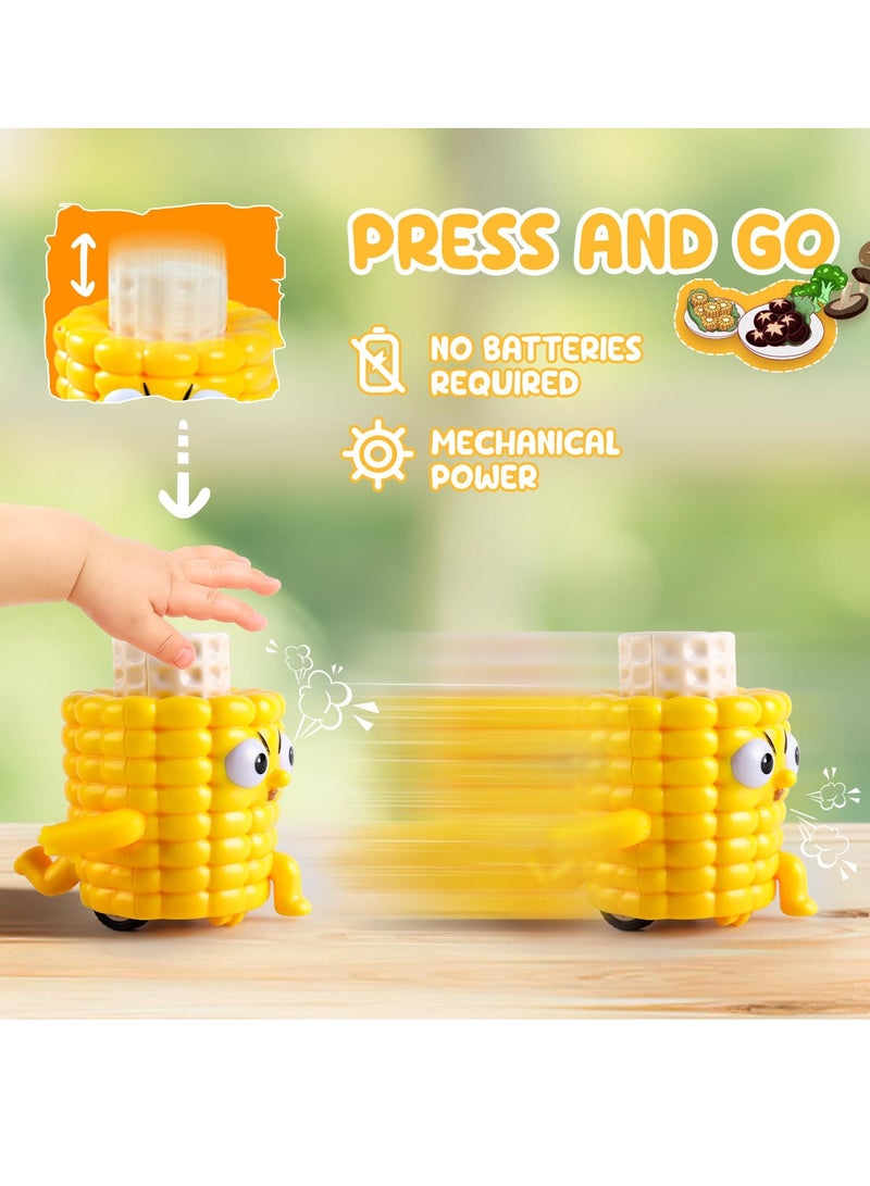 Excefore Blind Box Toy, 1Pcs Baby Push Go Friction Power Car Play Vehicles, Cartoon Vegetables Toys Racing Cars, Random Art Toy, Creative Gift, Best Birthday Gifts for Kids (Random Style) - Image 3