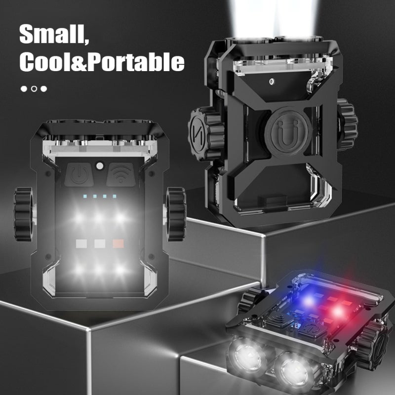 Rechargeable LED Flashlight: Black Dual LED High Brightness - Multiple Color Light LED Display Magnetic Base Stress Reliever for Outdoor Rescue, Home Reading and Daily Stress Relief - Image 3