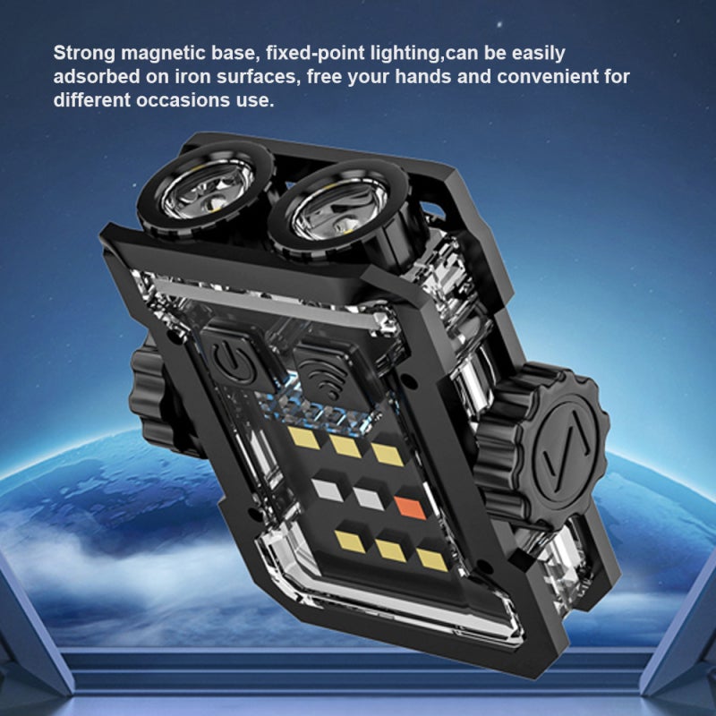 Rechargeable LED Flashlight: Black Dual LED High Brightness - Multiple Color Light LED Display Magnetic Base Stress Reliever for Outdoor Rescue, Home Reading and Daily Stress Relief - Image 5