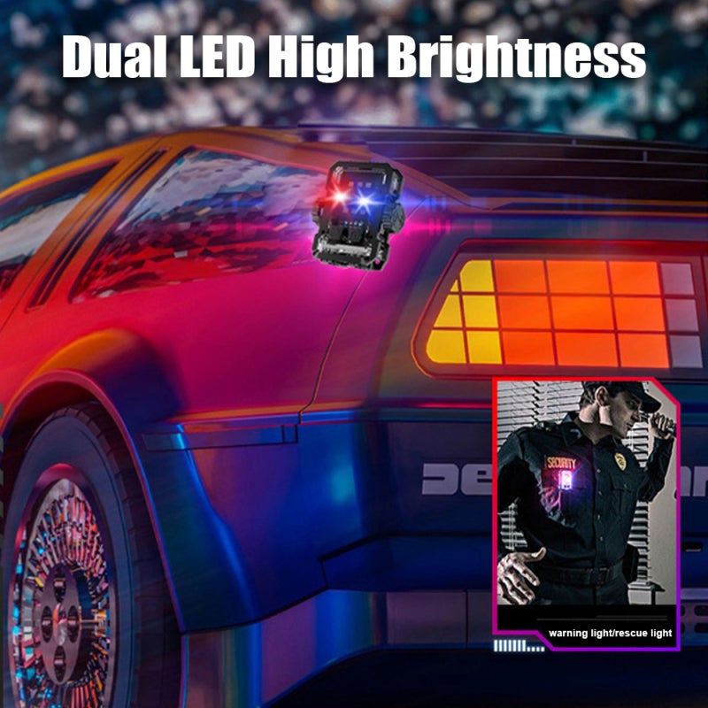 Rechargeable LED Flashlight: Black Dual LED High Brightness - Multiple Color Light LED Display Magnetic Base Stress Reliever for Outdoor Rescue, Home Reading and Daily Stress Relief - Image 2